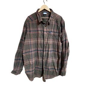 Columbia Mens Plaid Button-Up Long Sleeve Shirt 4XT
